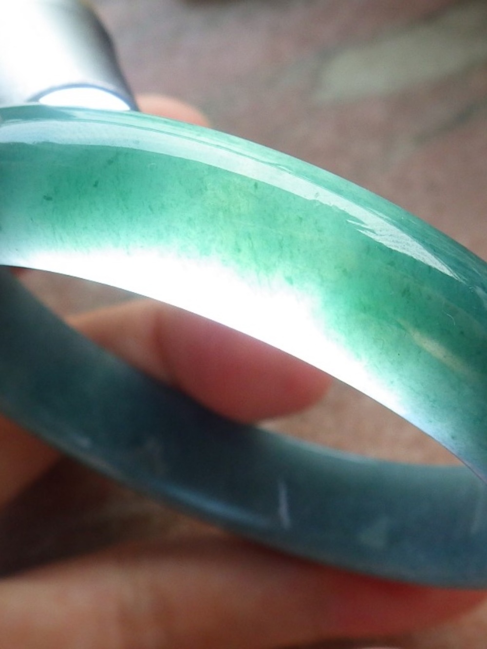 57mm Certified Hand Carved Natural Grade A JADE Jadeite Circle Bangle Bracelet
